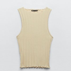 Zara Lettuce Cut Ribbed Tank